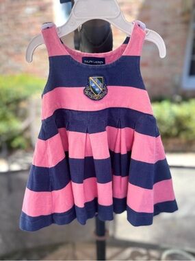 Ralph Lauren Pink & Navy Striped Tank Dress